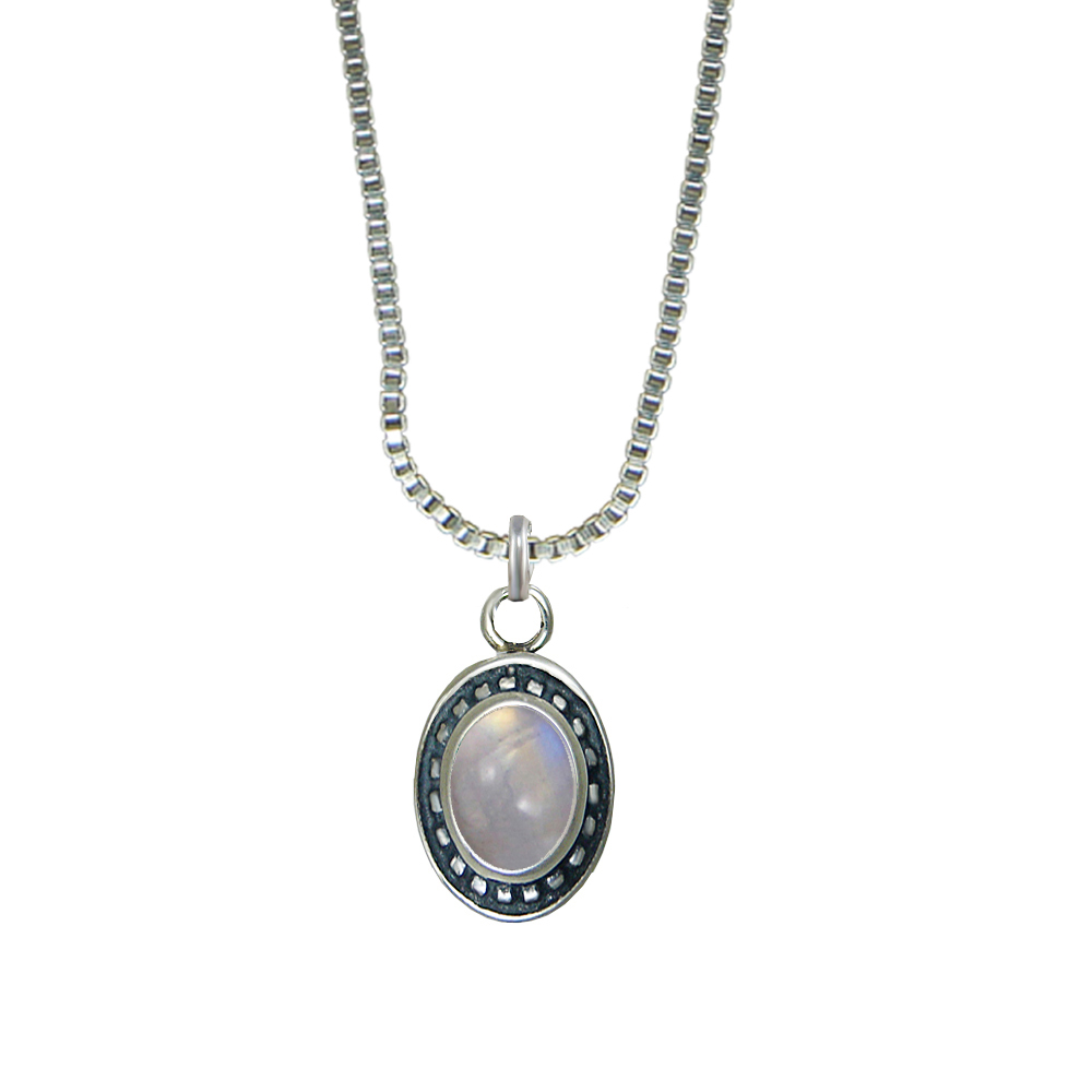 Sterling Silver Little Rainbow Moonstone Pendant Necklace